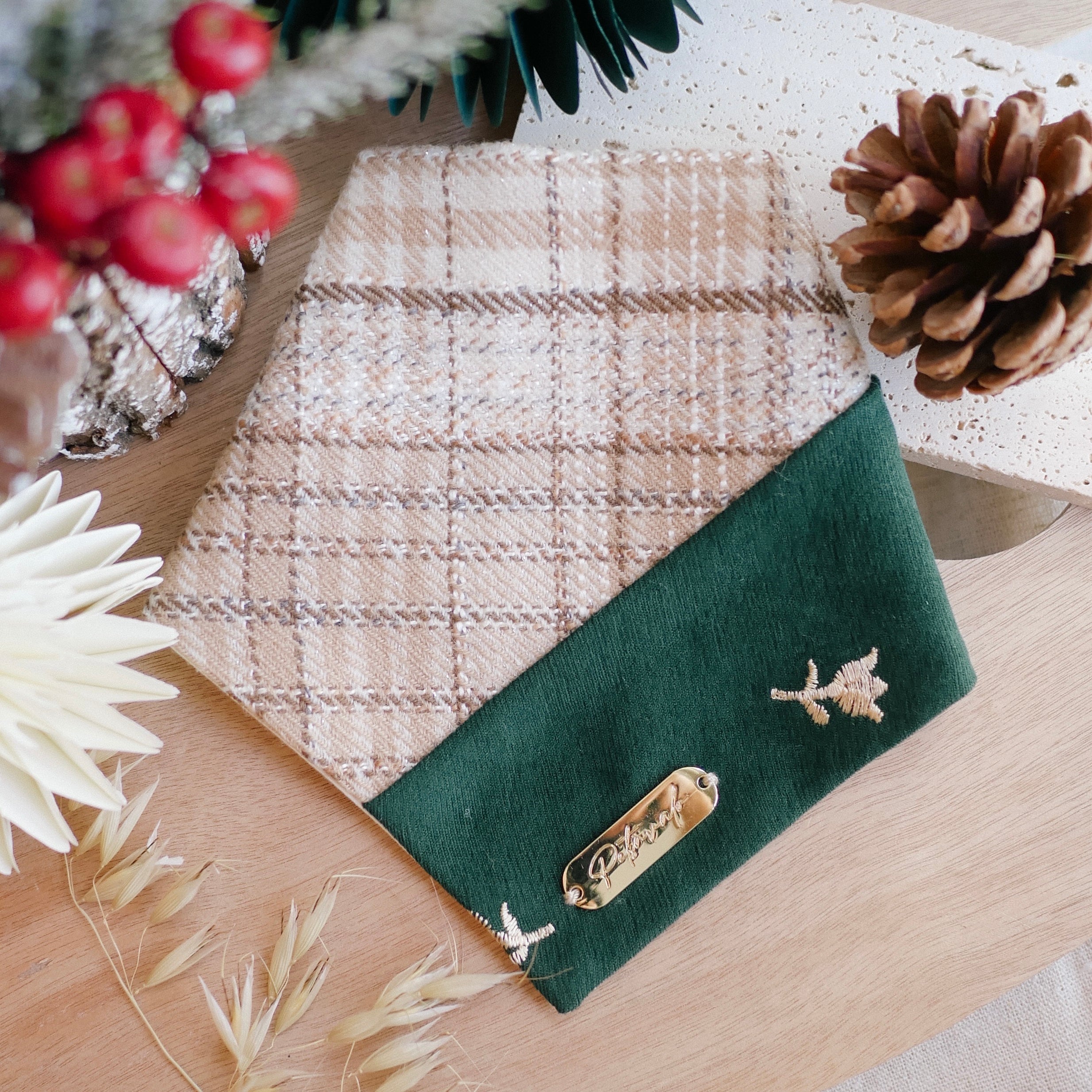 KAKU | Gingham Embroidered Bandana