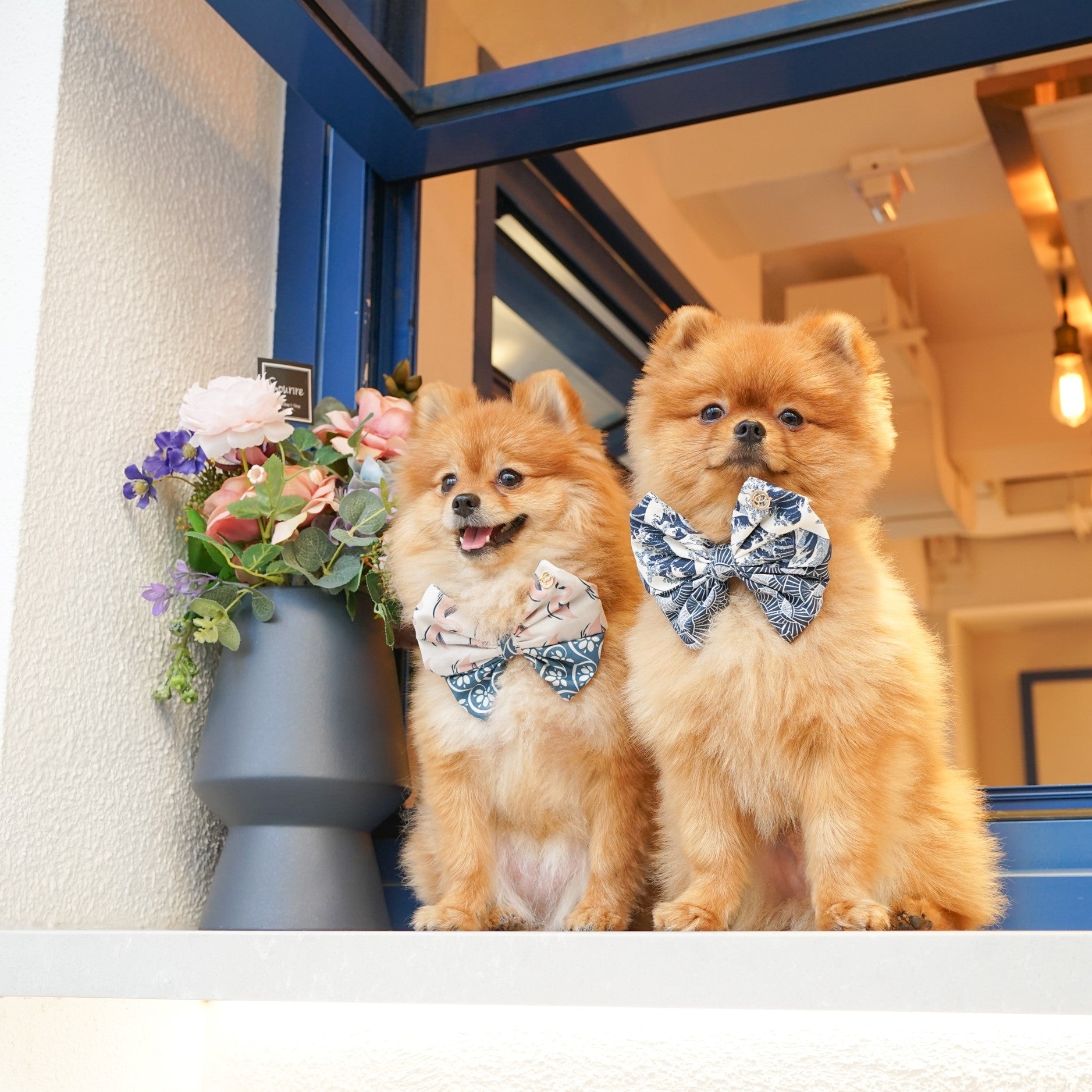 CHOU// Pinky sweet Bow tie - Blue Flower